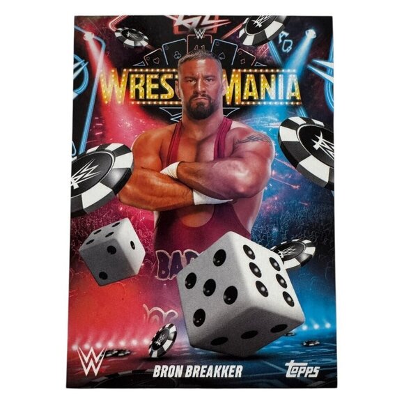 2025 Topps Wrestlemania 41 WWE WORLD Vegas Exclusive Card LE WM-15 BRON BREAKKER - Picture 1 of 4